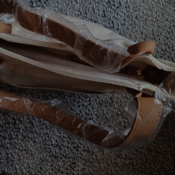 Hammitt Natural Color Cotton with Leather Trim Tote Handbag - Picture 8 of 8